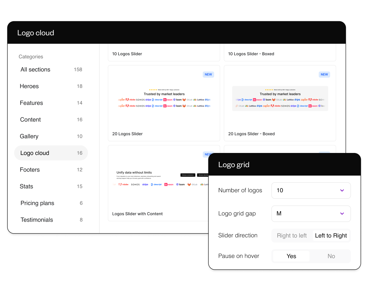 Configure logo clouds fast